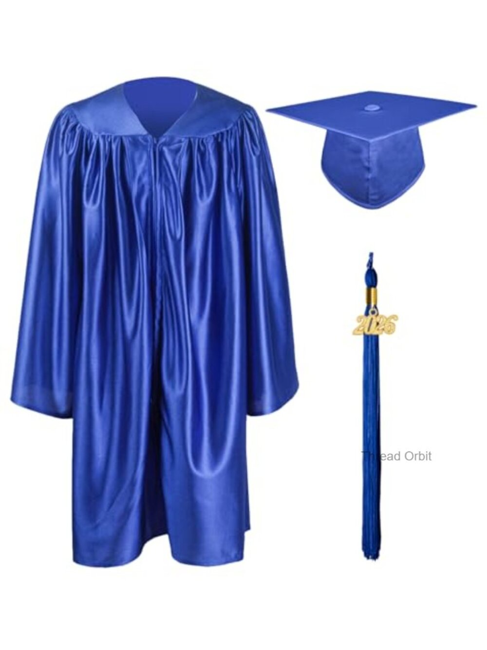 Shiny Polyester Kids Graduation Gown Cap Set with 2026 Tassel